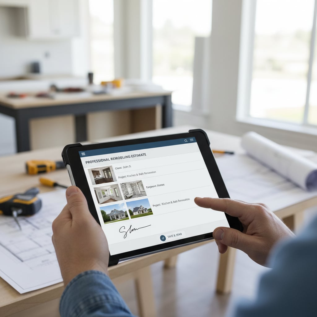 Professional Estimates with E-Signature and Photo Line Items: What Home Remodeling Contractors Need to Know — Contractor CRM Software Blog